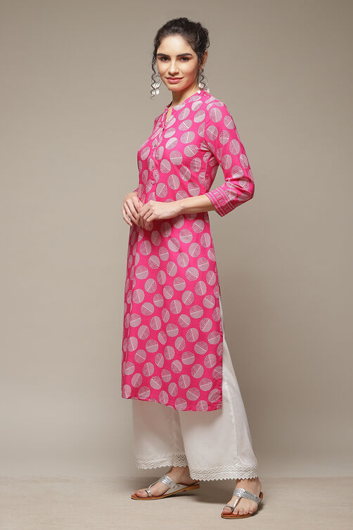 Blue LIVA Straight Kurta image number 3